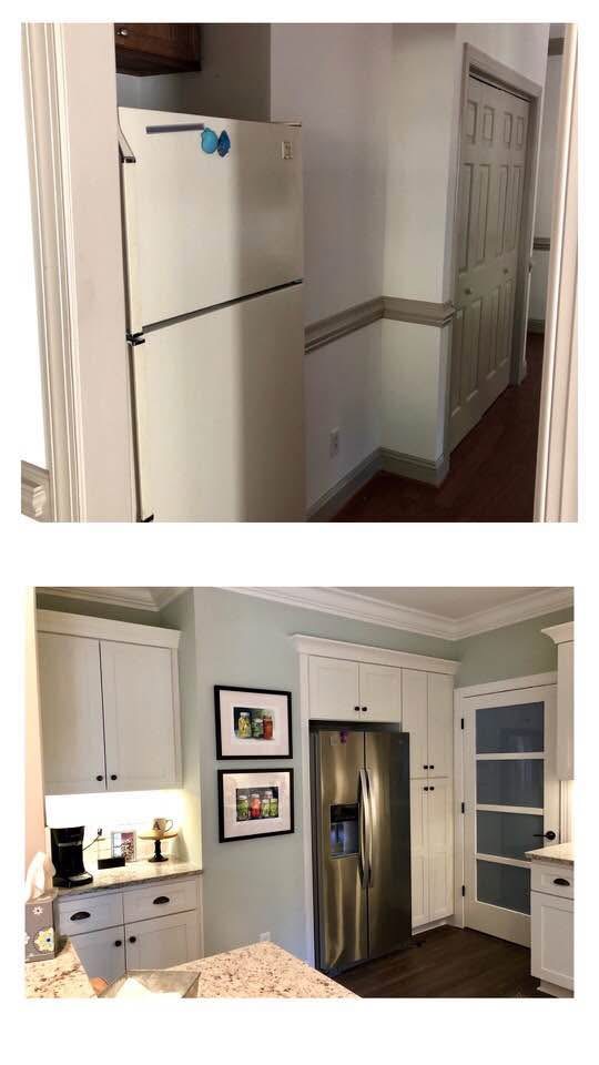 Before and after view of kitchen storage makeover by BuildPRO